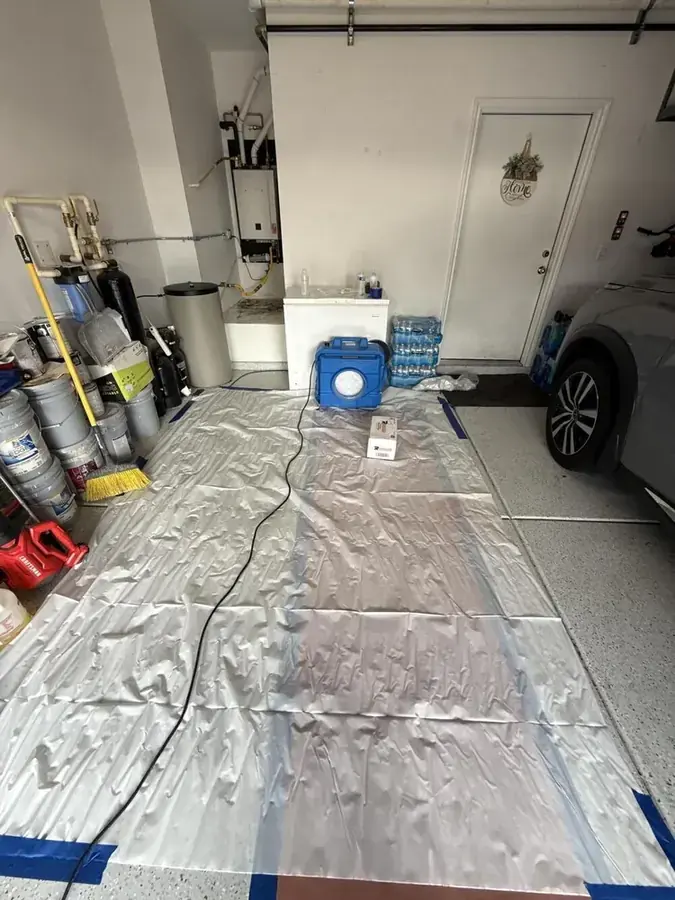 AC condensate overflow dried below the air handler in a northeast Valley home