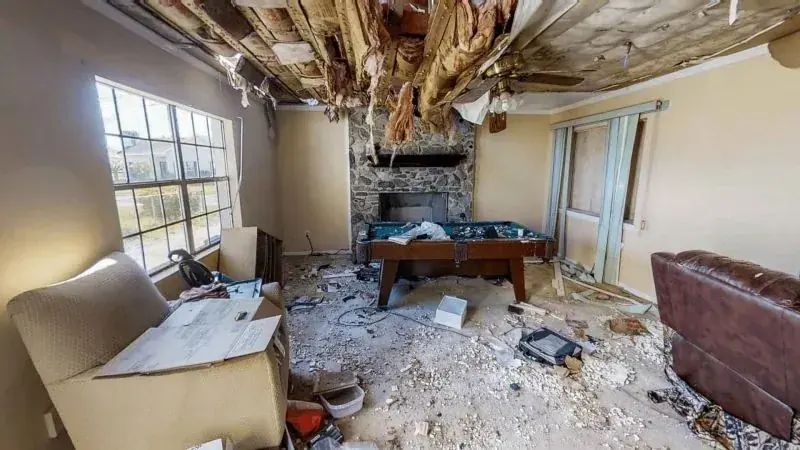 Roof and storm leak water damage in a northeast Valley home