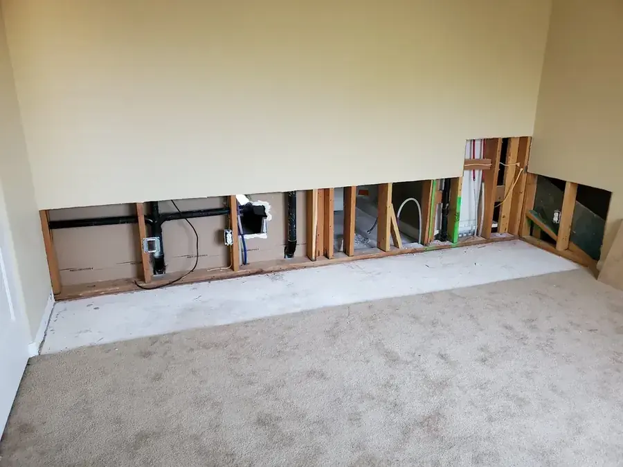 Flooring pulled up over a slab leak in a Paradise Valley home